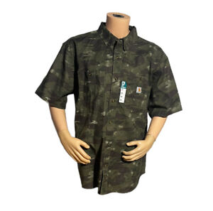 Carhartt Men’s Relaxed Fit Canvas Short Sleeve Camo Shirt size 2XLT