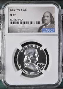 1956 Franklin Half Dollar 50C Type 2 NGC PF 67 - Picture 1 of 2
