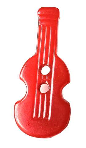 Guitar Musical Instrument - Vintage Cherry Red Bakelite Realistic Button Cover