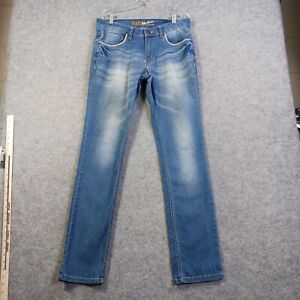 Matrix jeans Mens Size 32x33 Skinny Slim Blue Denim Stone Wash Stretch