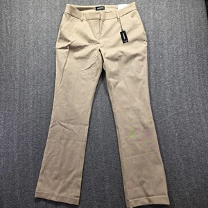 Express Pants Womens 12R Khaki Columnist Barely Boot Mid Rise Stretch Dress - Picture 1 of 12