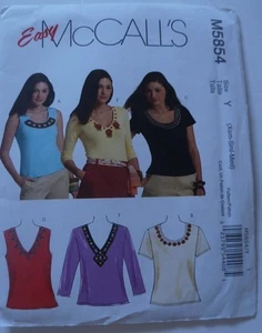 McCalls 5854 Misses Pull Over Knit Tops Sewing Pattern size 4-14 - Picture 1 of 2