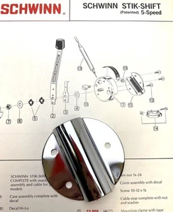 new Schwinn Sting-Ray Bicycle Stik Shifter BACK PLATE - Picture 1 of 4