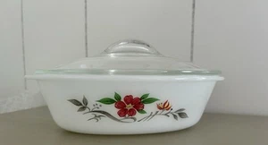 vintage Pyrex casserole dish with a lid, specifically the "June Rose" - Picture 1 of 3