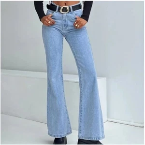 Pantalones de mezclilla acampanados de tiro alto Princess Polly Cabarita Lounge talla 4 altos - Imagen 1 de 9