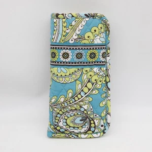 Custodia occhiali da lettura Vera Bradley morbida blu verde paisley floreale - Foto 1 di 5