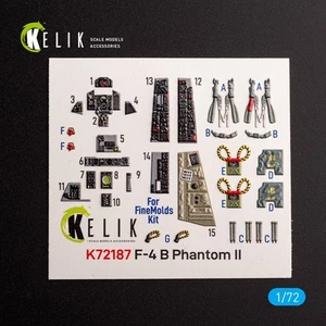 1:72 F-4B Phantom - Calcomanías 3D interiores para kit FineMolds KeliK K72187 - Imagen 1 de 11