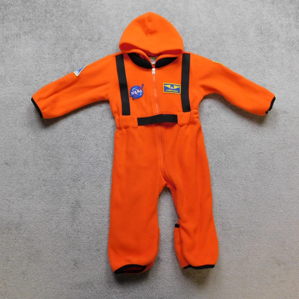 Disfraz Bebé Astronauta 12M-18M Naranja NASA Comandante Vellón Cálido Acurrucarse con Capucha Foto 1 de 4