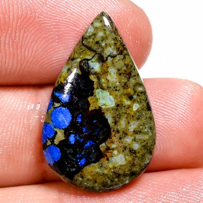 Piedra preciosa cabujón 23X14X4 mm exclusiva azurita forma pera 100 % natural 12,50 quilates Foto 1 de 3