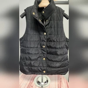 Michael Kors Quilted Vest Mens size M black with Gold Snaps - Picture 1 of 14