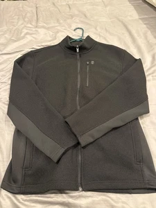 EUC Mens Large Izod Perform Black Jacket Fleece Lined Polyester Outer - Picture 1 of 6