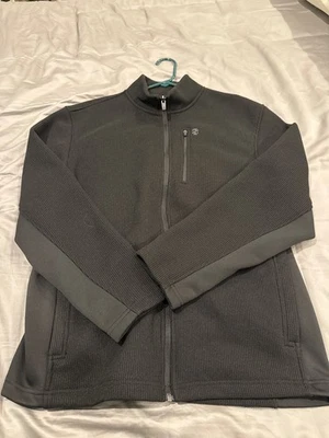 EUC Mens Large Izod Perform Black Jacket Fleece Lined Polyester Outer - Image 1 of 4