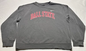 Ball State Nike Sudadera Universidad BSU Gris Manga Larga Pullover NCAA *LEER - Imagen 1 de 11