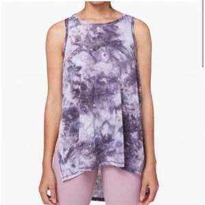 Lululemon Split Side High Low Tank Purple Tie Dye - Picture 1 of 9