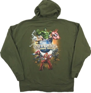 Universal Studios Hoodie Orlando Resort Marvel Avengers Green Full Zip Size XL - Picture 1 of 13