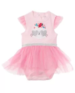 Bon BeBe Baby Pink Tutu Snap Body Kleid Rosa, Ballerina Gr. 0-3 Monate NEU - Bild 1 von 1