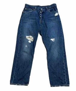 Levis 501 Jeans Damen 29x25 Blau Button Fly Distressed Premium Denim Big E Prem - Bild 1 von 14