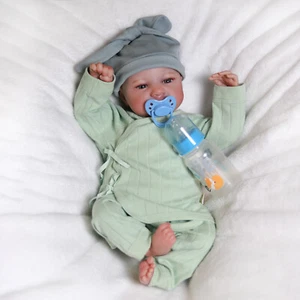 Bambole Reborn realistiche neonato bambino ragazzo vinile silicone realistiche regalo Natale Bebe - Foto 1 di 7