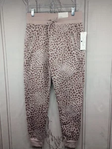 NWT Love Streak Classic Jogger Sweatpants Women's SZ S Pink Animal Print Pockets - Picture 1 of 23