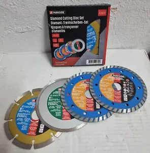 PARKSIDE Diamanttrennscheiben Set (Ø 125mm / 4-tlg) für Flex Stein Beton Fliesen - Bild 1 von 1