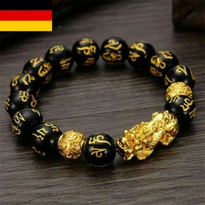 Feng Shui Black Obsidian Wealth Armband Qualität Original Armband Schmuck-. - Picture 1 of 9