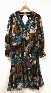 Karen Millen Winter Floral Printed Woven Maxi Dress Plus Size UK Size 22 Summer - Picture 1 of 17