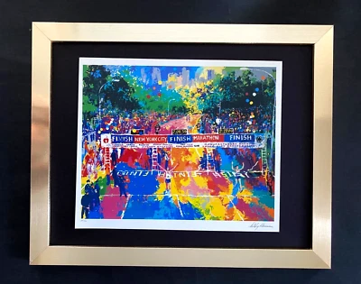 Arte Pop Firmado LeRoy Neiman "NY MARATHON" Montado y Enmarcado en Nuevo 11x14 Foto 1 de 3