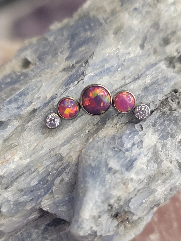 Cluster Labret Hélice Caracola Piercing Ópalo Cristal Cuerpo Joyería  Foto 1 de 1