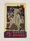 Carte téléphonique classique 1996 Clear Assets 1 $ EXPIRÉE - Barry Bonds - Giants