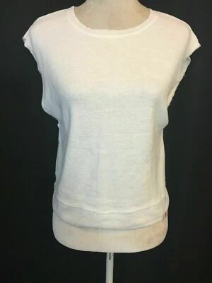 Camiseta de manga corta blanca lisa de algodón Xs Vimmia para mujer cuello redondo Foto 1 de 4