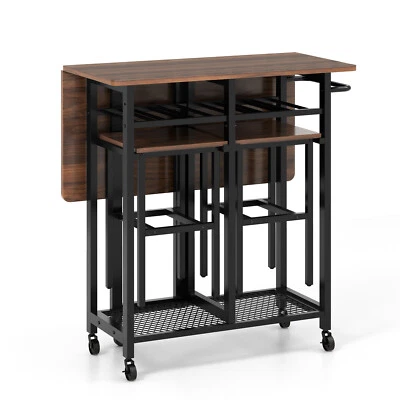 3 Piece Dining Table Set Extendable Kitchen Table Folding Breakfast Table - Image 1 of 4