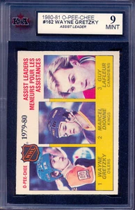 1980-81 OPC O PEE CHEE #162 Wayne Gretzky Guy Lafleur Leader Graded KSA 9 MINT - Picture 1 of 2