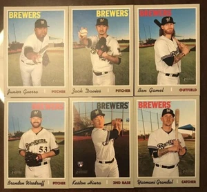 2019 Topps Heritage High Number Brewers Team Set 6 Cards Gamel Grandal Davies - Picture 1 of 1