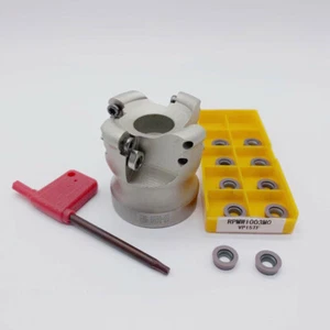 1× EMR 5R50-22 4Flute 50mm CNC Carbide Face Milling Cutter + 10Pcs RPMW1003MO R5 - Imagen 1 de 4