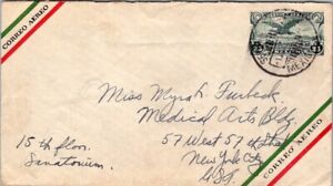 SCHALLSTAMPS MEXICO 1929 POSTAL HISTORY AIRMAIL STATIONERY COVER ADDR USA