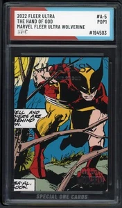 2022 Fleer Ultra The Hand of God Marvel Fleer Ultra Wolverine #A-5 Soc Pop1 Aut - Bild 1 von 2