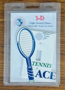 TENNIS ACE 3-D LIGHT SWITCH WALL PLATE COVER NEW IN PACKAGE World Class Sports - Picture 1 of 3