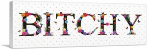 ARTCANVAS BITCHY Girls Room Decor Panoramic Panoramic Canvas Art Print - Picture 1 of 11