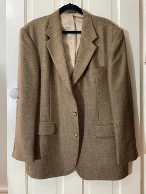 Blazer/chaqueta de traje para hombre - Oscar De La Renta - Tweed marrón/dorado - 44R Foto 1 de 4