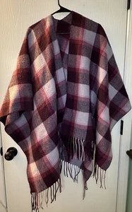 Serra Granate Cuadros Polar Poncho Hombro Chal Manta, Cálido Acogedor Talla Única - Imagen 1 de 6