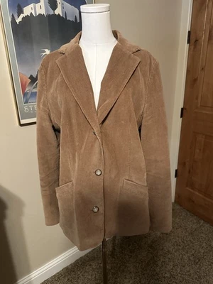 Chaqueta Blazer LL Bean Mujer Talla 16 R Tostada Pana Antiguo Dinero Ecuestre Abrigo Foto 1 de 4