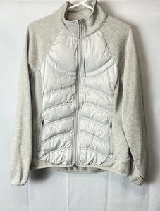 Chaqueta suéter acolchada beige mediana London Fog para mujer - Imagen 1 de 9