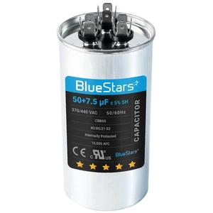 50+7.5 uf MFD ±5% 370 or 440 Volt AC CBB65B Dual Run Round Capacitor - Exact ... - Picture 1 of 9