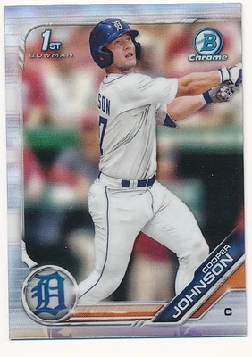 COOPER JOHNSON 2019 BOWMAN CHROME REFRACTOR #BDC-200 DETROIT TIGERS MINT - Image 1 of 2