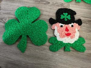 Vintage Popcorn St. Patrick’s Day Dekoration Kleeblatt & Kobold - Bild 1 von 1