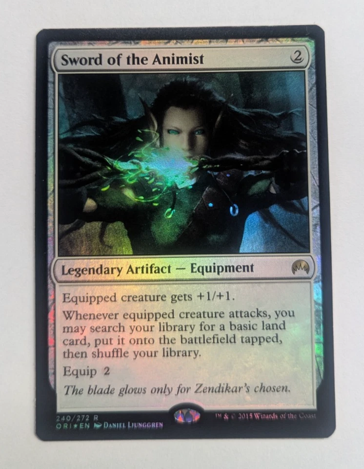 Magic Mtg FOIL Magic Origins Sword of the Animist    near mint - Image 1 of 1