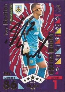 TOM HEATON SIGNED BURNLEY 2016/2017 MATCH ATTAX 'EXTRA BOOST' TRADING CARD+COA - Picture 1 of 1