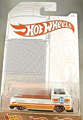 2020 Hot Wheels 52nd Anniversary Pearl & Chrome 6/6 VOLKSWAGEN T2 PICKUP White - Image 1 of 4