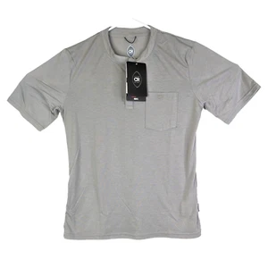 Club Ride Mens Small Grey Rambler Henley Short Sleeve Pocket Shirt Poly Wool New - Picture 1 of 6