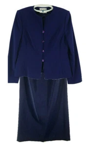 Tuta donna Le Suit Petite 2 pezzi giacca e gonna taglia 10P blu - Foto 1 di 10